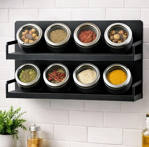 Magnetic Spice Jar Shelf