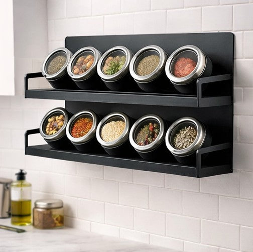 Magnetic Spice Jar Shelf