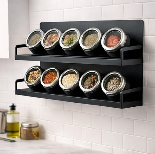 Magnetic Spice Jar Shelf